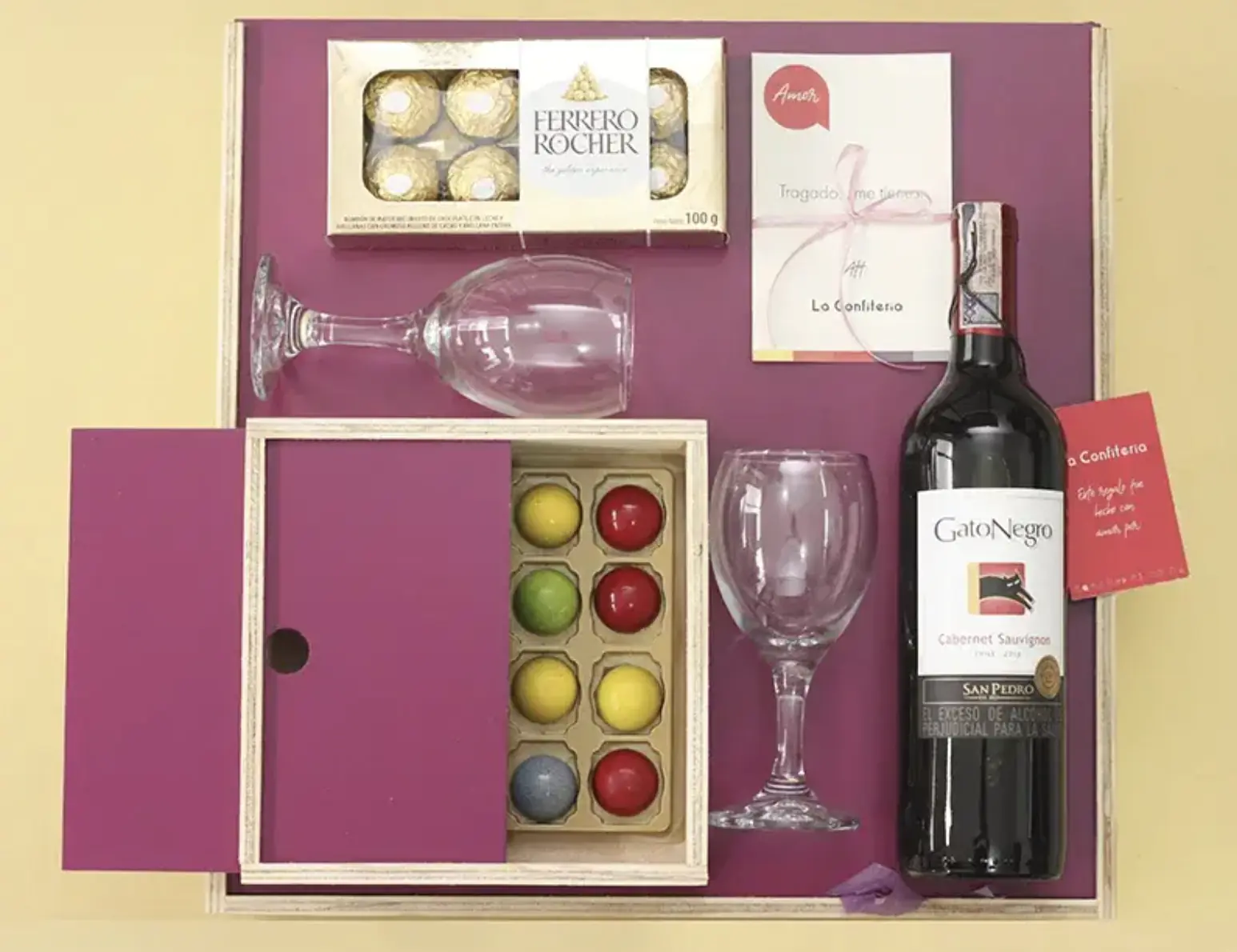 Vino y Ferrero Rocher